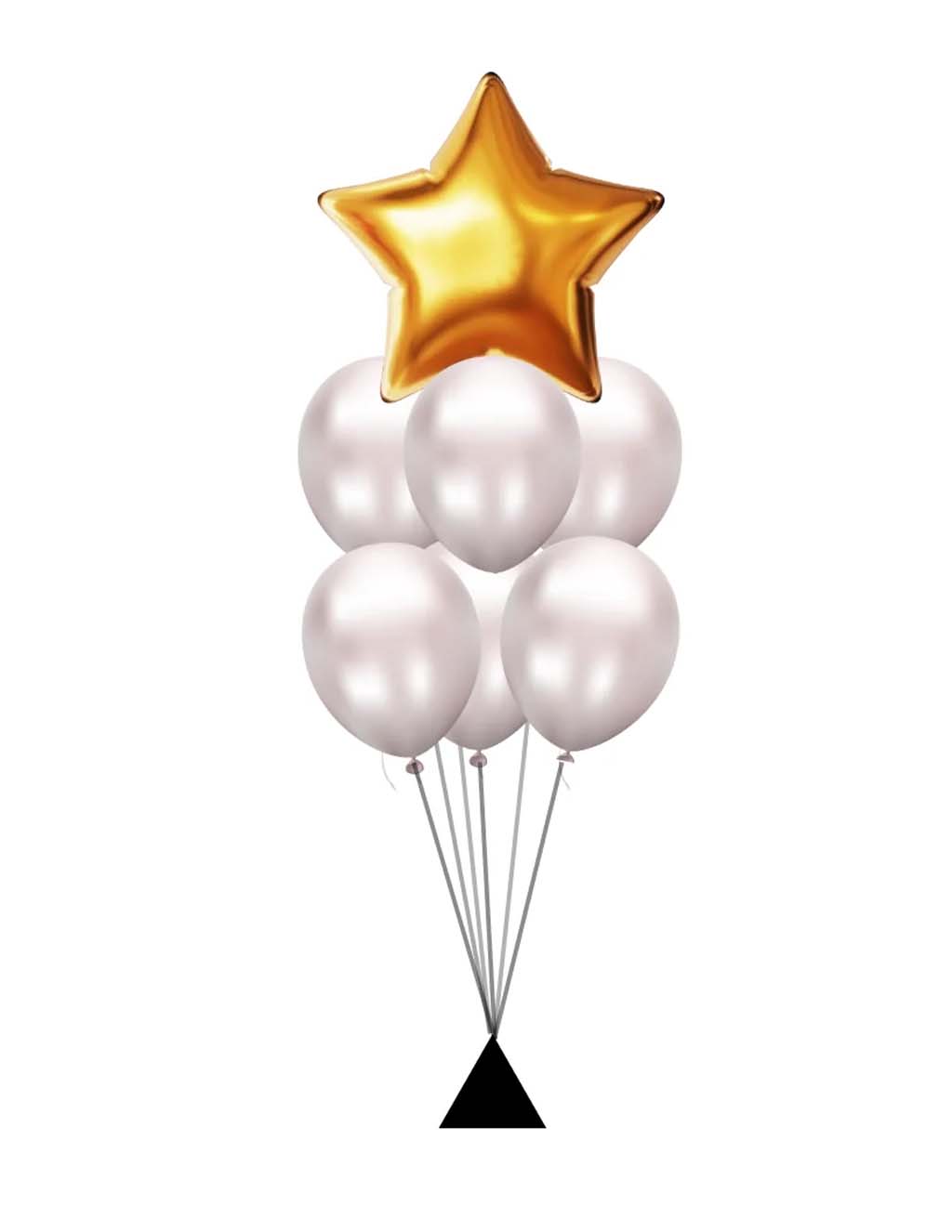 6 Latex balloon bouquet with mylar star topper