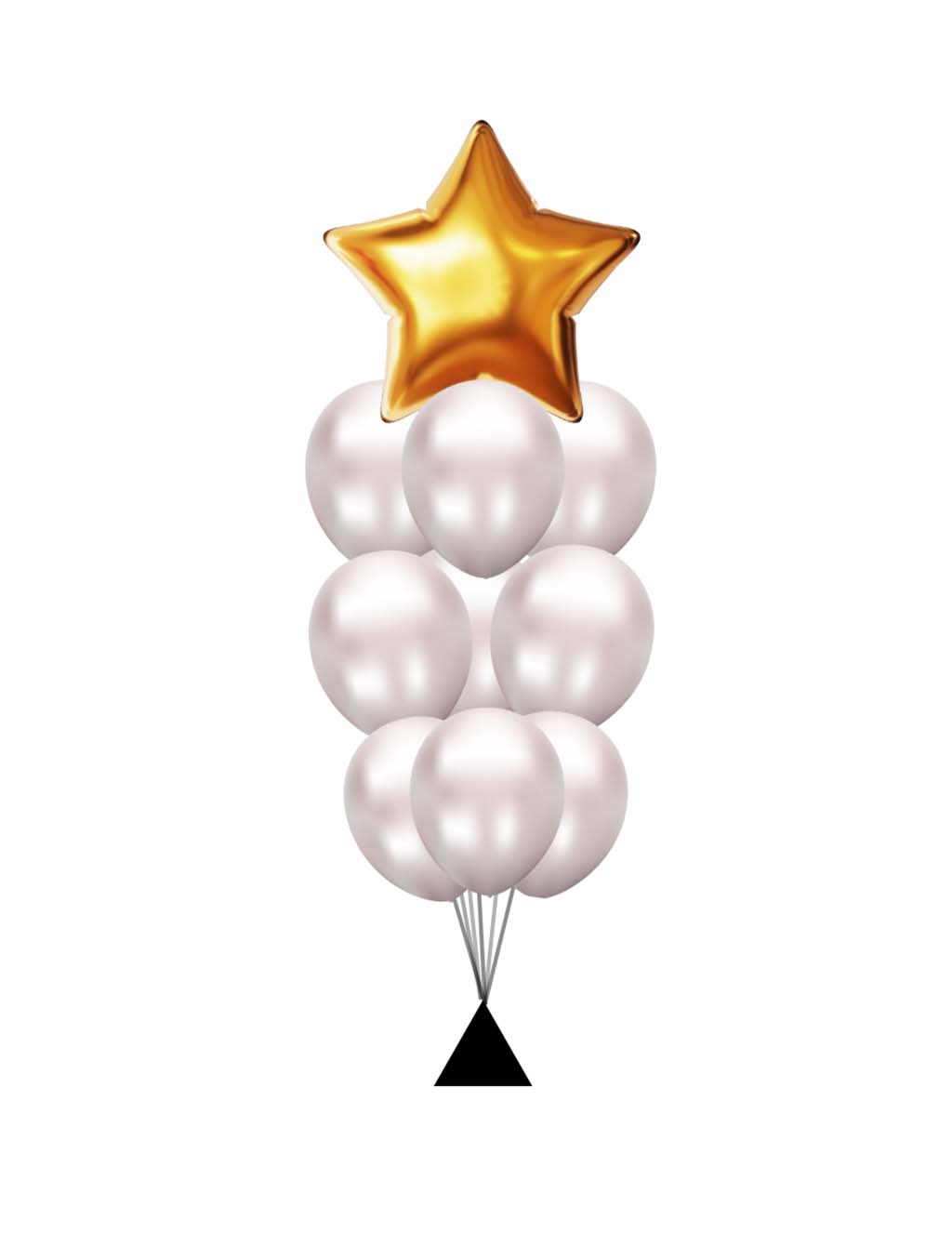 9 Latex balloon bouquet with mylar star topper