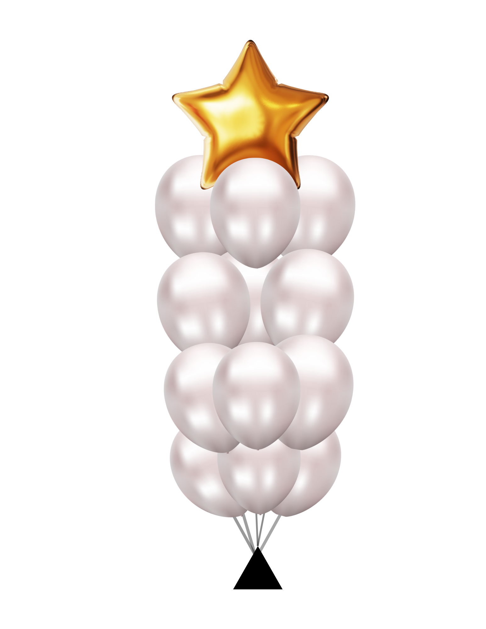 12 Latex balloon bouquet with mylar star topper