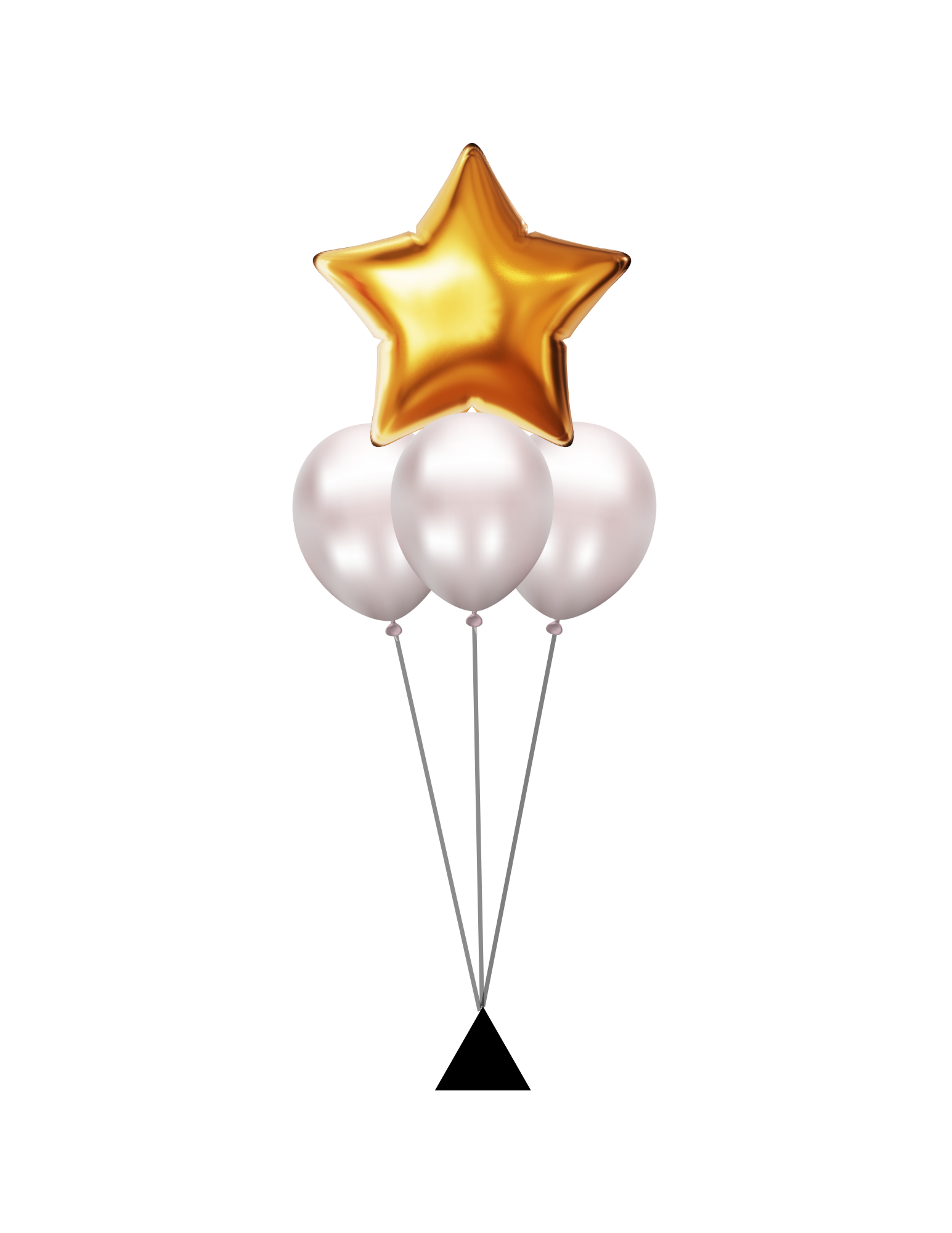 latex balloon bouquet with mylar star topper