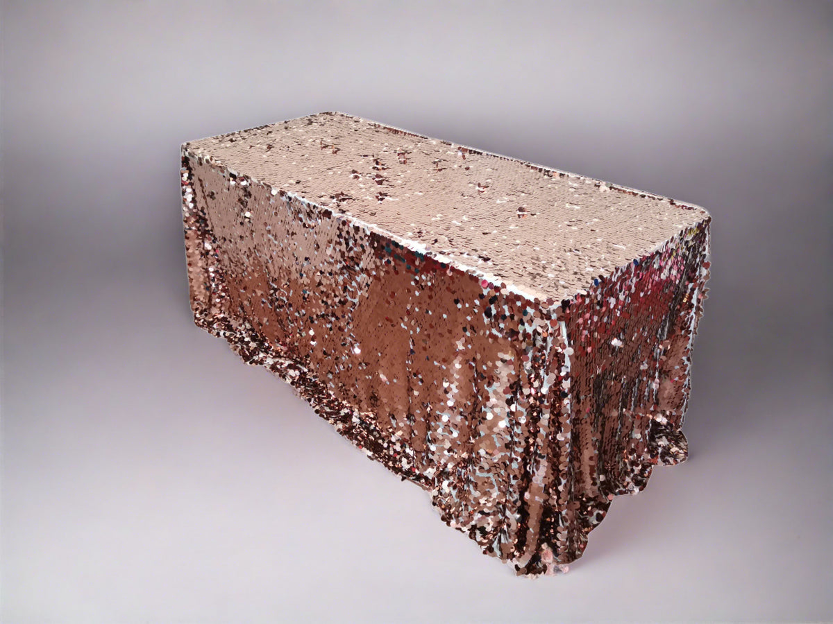 Rose Gold Sequin Rectangle tablecloth