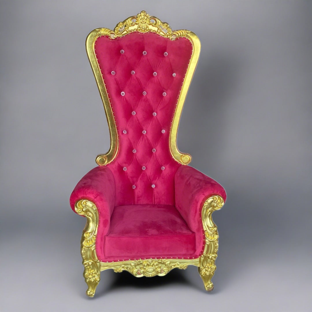 Throne chair pink and gold