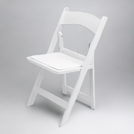 White resin folding chair
