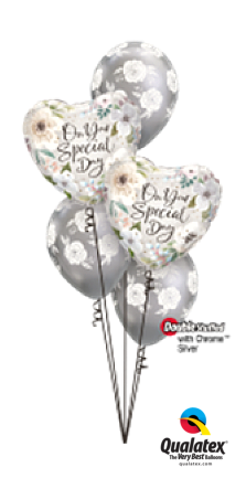 Wedding Balloon Bouquet Wedding Day Two Mylar Three Latex
